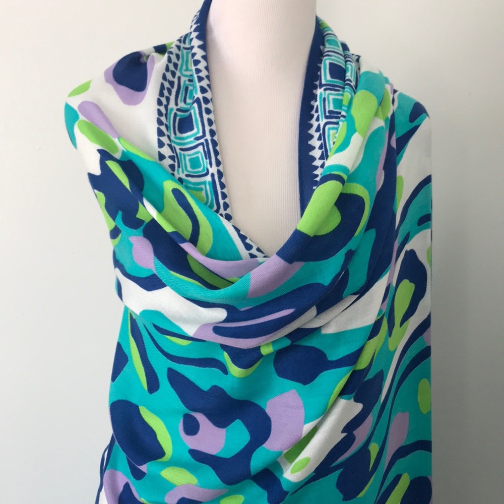Lilly Pulitzer Blue and Green Scarf